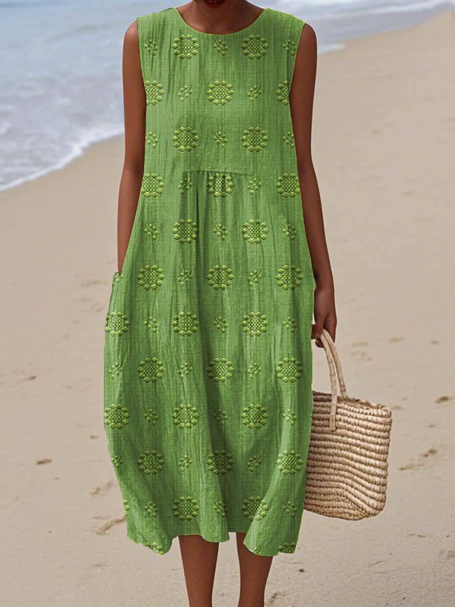 Blair | Womens Sleeveless Textured Midi Dress Luvy Boutique