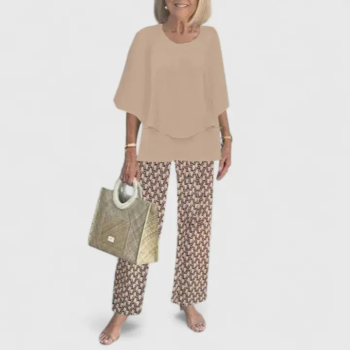 Amelia | Women’s Printed Pants Two Piece Set Luvy Boutique