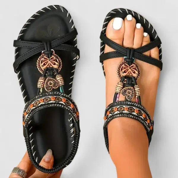 Eva | Womens Strappy Flat Open Toe Sandals Luvy Boutique