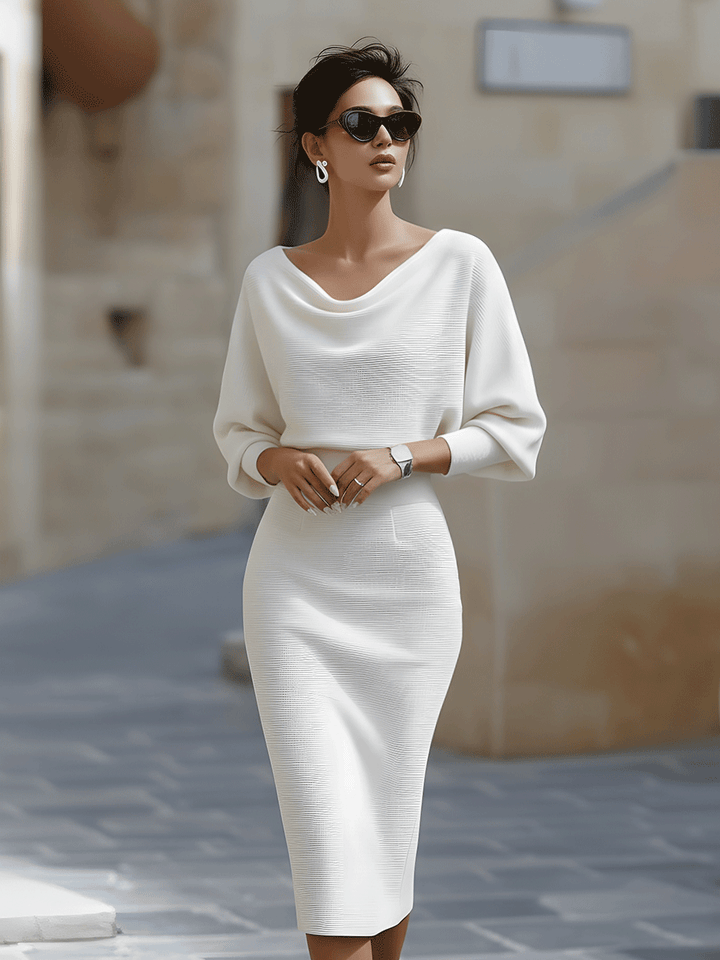 Isabella | Women Elegant Stretch Comfortable Midi Dress Luvy Boutique