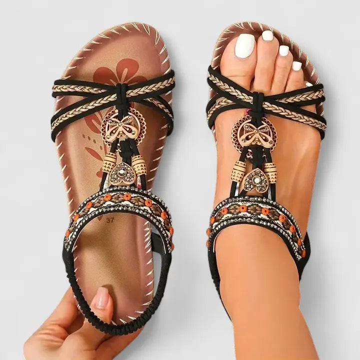 Eva | Womens Strappy Flat Open Toe Sandals Luvy Boutique