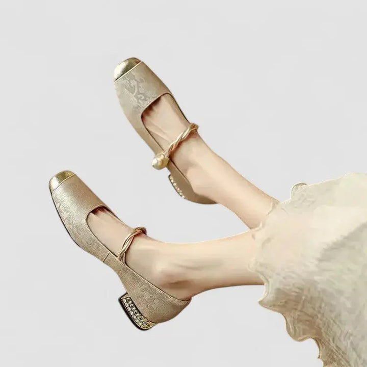 Catherine | Womens Strap Detail Low Heel Shoes Luvy Boutique
