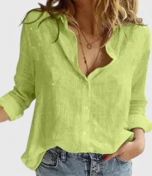 Elizabeth | Womens Casual Button V Neck Blouse Luvy Boutique