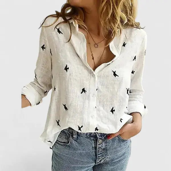 Elizabeth | Womens Casual Button V Neck Blouse Luvy Boutique