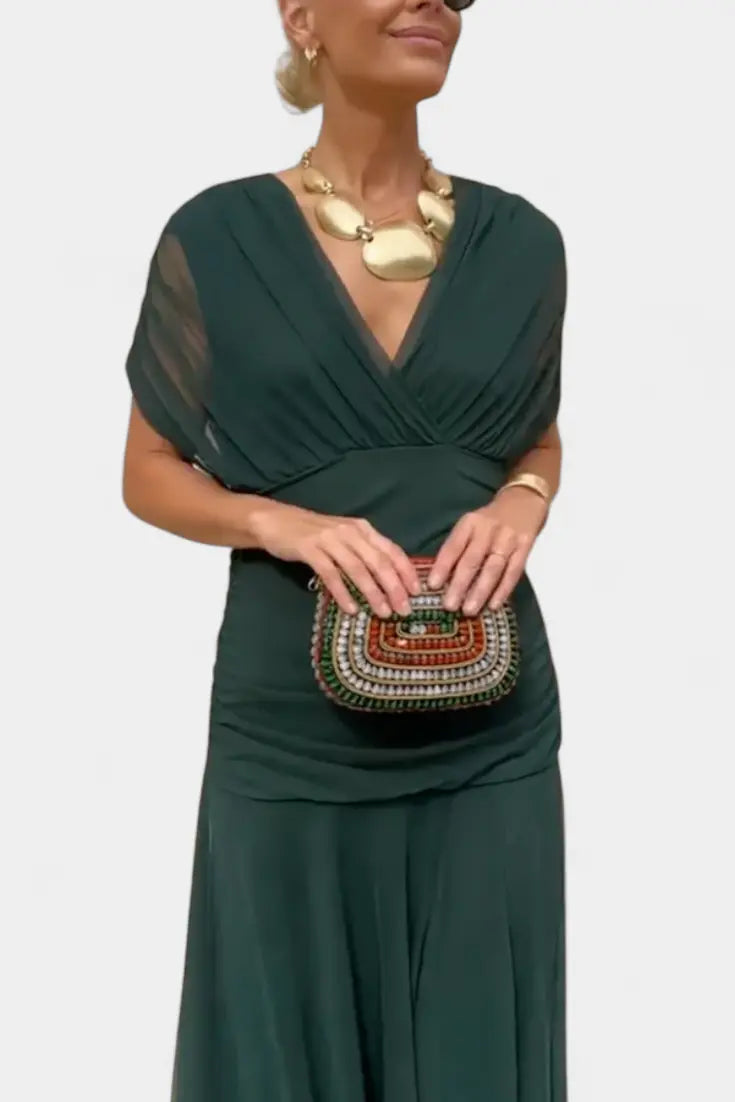 Blair | Women Off Shoulder Ruched Maxi Dress Luvy Boutique