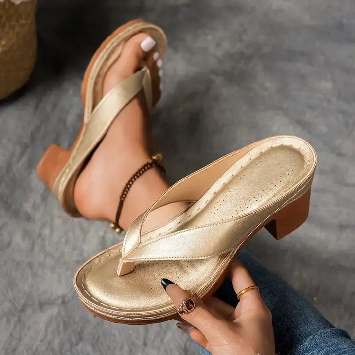 Emily | Womens Orthopedic Slip On Sandal Heels Luvy Boutique