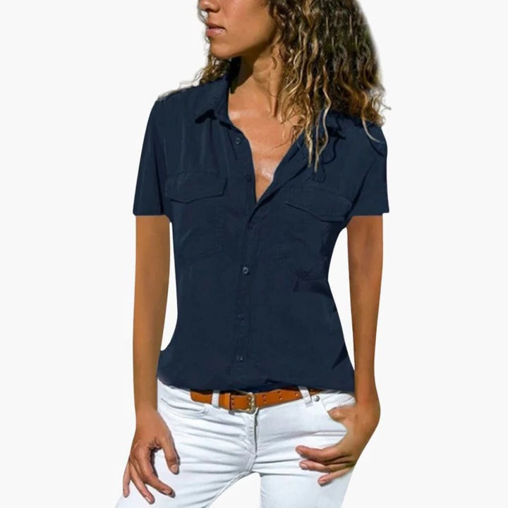 Dakota | Women’s Short Sleeve Button Up Casual Shirt Luvy Boutique