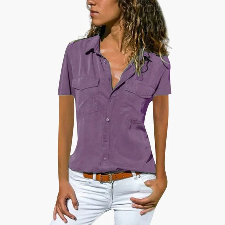 Dakota | Women’s Short Sleeve Button Up Casual Shirt Luvy Boutique