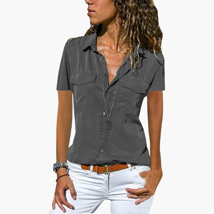 Dakota | Women’s Short Sleeve Button Up Casual Shirt Luvy Boutique