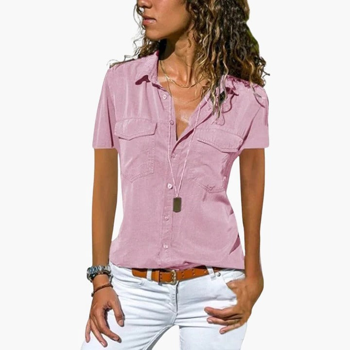 Dakota | Women’s Short Sleeve Button Up Casual Shirt Luvy Boutique