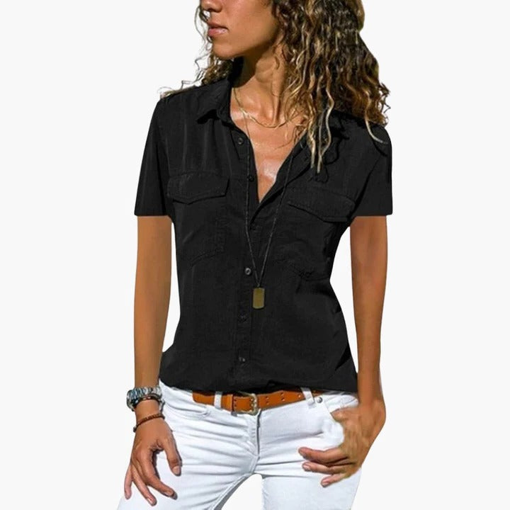 Dakota | Women’s Short Sleeve Button Up Casual Shirt Luvy Boutique