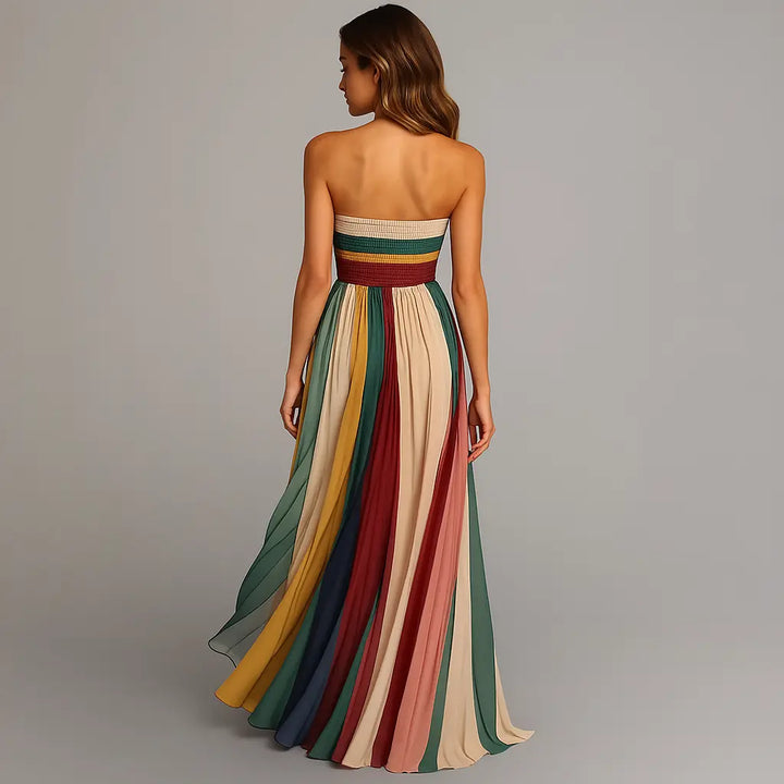 Savannah | Women’s Strapless Pleated Maxi Dress Luvy Boutique