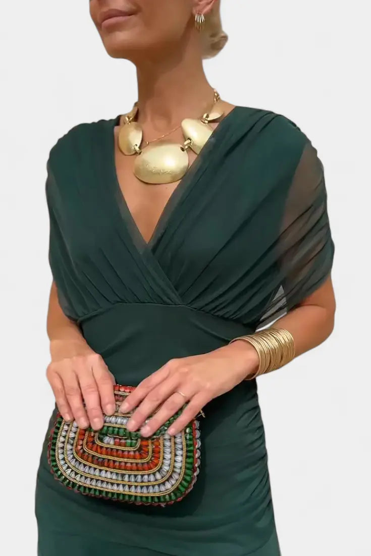 Blair | Women Off Shoulder Ruched Maxi Dress Luvy Boutique