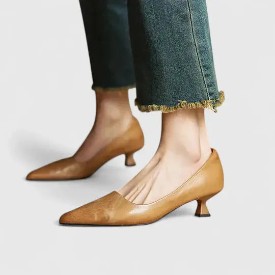 Emma | Womens Pointed Toe Low Heel Pumps Shorts Luvy Boutique