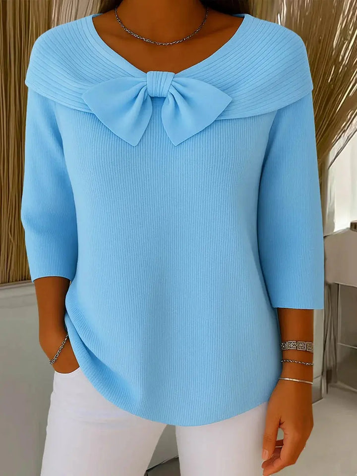 Grace | Womens Bow Detail Three Quarter Sleeve Top Luvy Boutique
