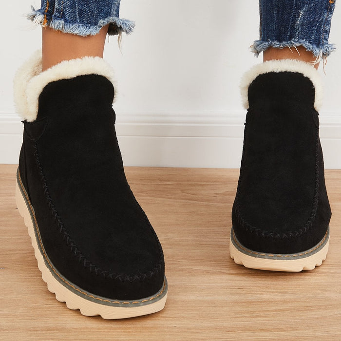 Faith | Women Winter Comfortable Fur Lined Ankle Boots Luvy Boutique
