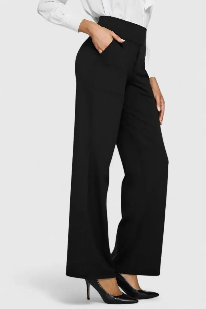 Emily  | Womens High Waist Wide Leg Pants Luvy Boutique