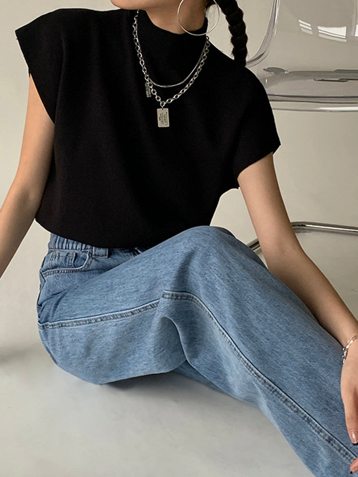 Daisy | Women's Mock Neck Short Sleeve Casual Top Luvy Boutique
