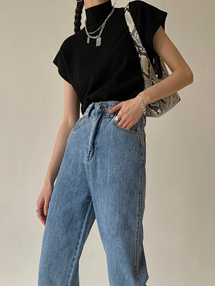 Daisy | Women's Mock Neck Short Sleeve Casual Top Luvy Boutique