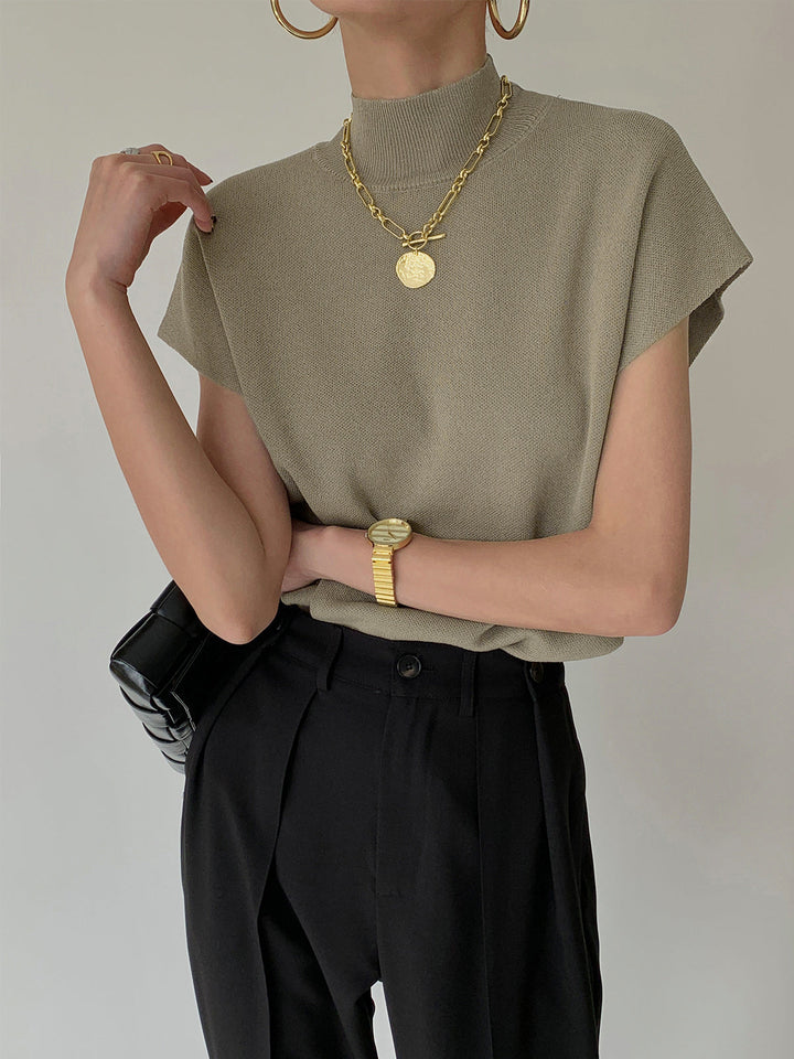 Daisy | Women's Mock Neck Short Sleeve Casual Top Luvy Boutique