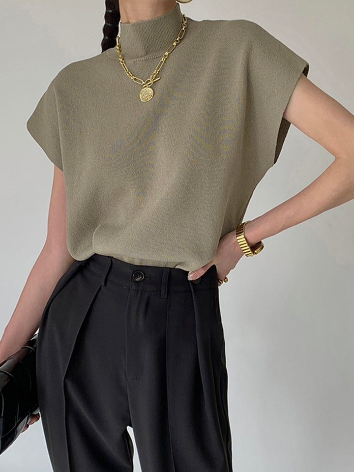 Daisy | Women's Mock Neck Short Sleeve Casual Top Luvy Boutique