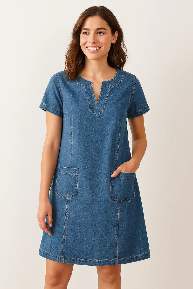 Matilda - Soft Denim Dress Luvy Boutique
