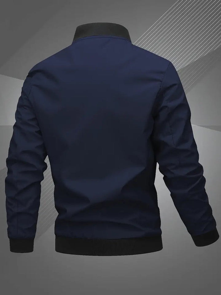 Men's Bomber Jacket Lightweight Zip-Up Baseball Collar Polyester
