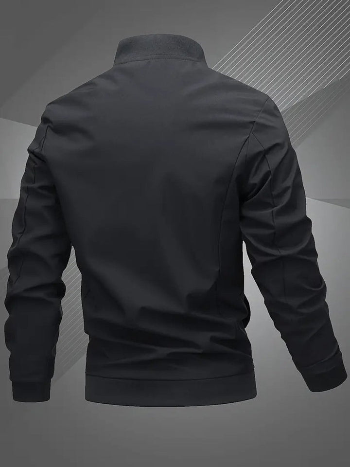 Men's Bomber Jacket Lightweight Zip-Up Baseball Collar Polyester
