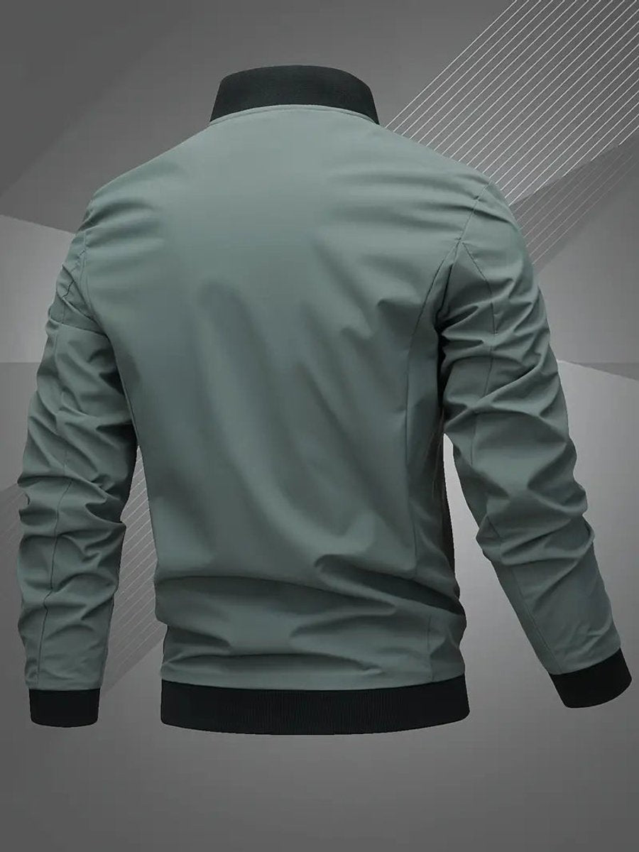 Men's Bomber Jacket Lightweight Zip-Up Baseball Collar Polyester