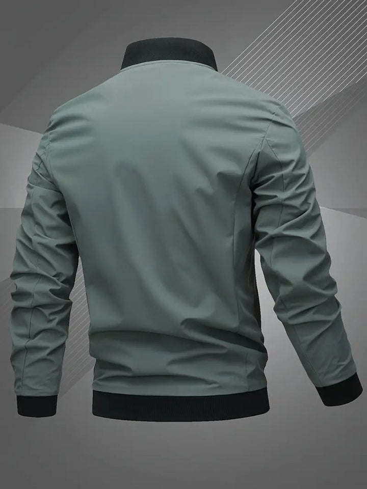 Men's Bomber Jacket Lightweight Zip-Up Baseball Collar Polyester