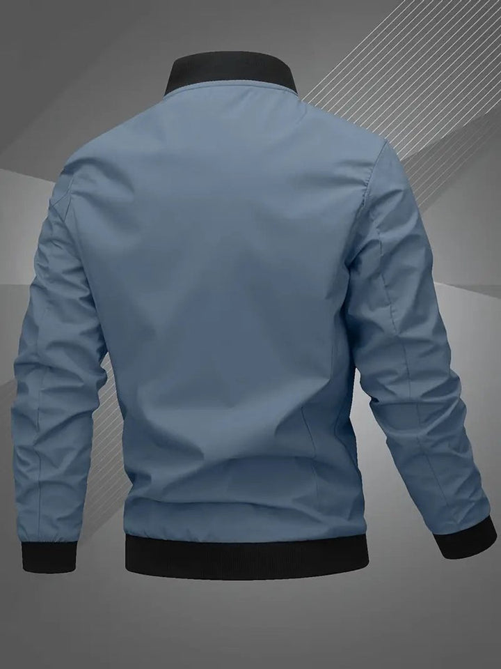 Men's Bomber Jacket Lightweight Zip-Up Baseball Collar Polyester
