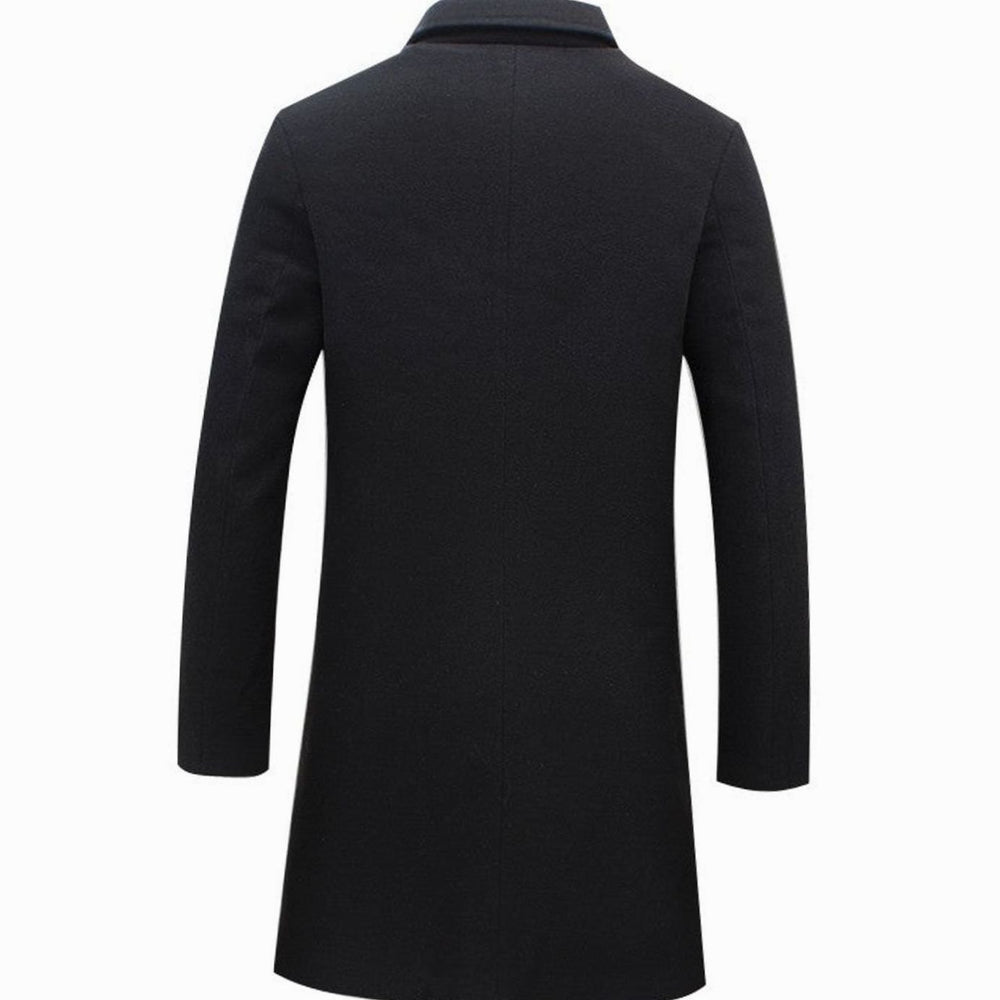 Men's Cold Weather Tailored Wool-Blend Longline Trench Coat