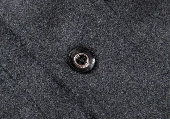 Men's Double-Collar Wool Coat Slim-Fit Winter Overcoat
