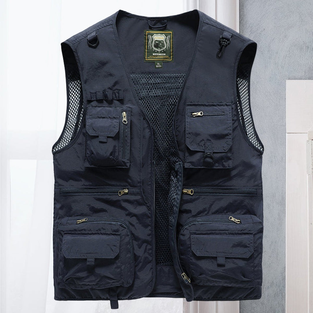 Men's Gilet Multi-Pocket Lightweight Outdoor Fishing Vest - Dark Blue