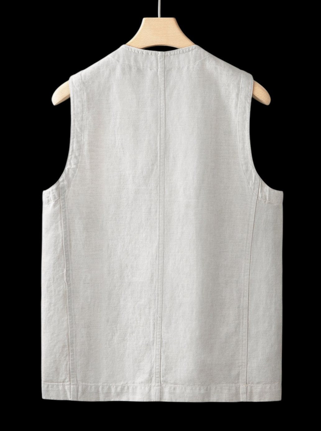 Mens Jumper Linen Sleeveless Button-Front Vest
