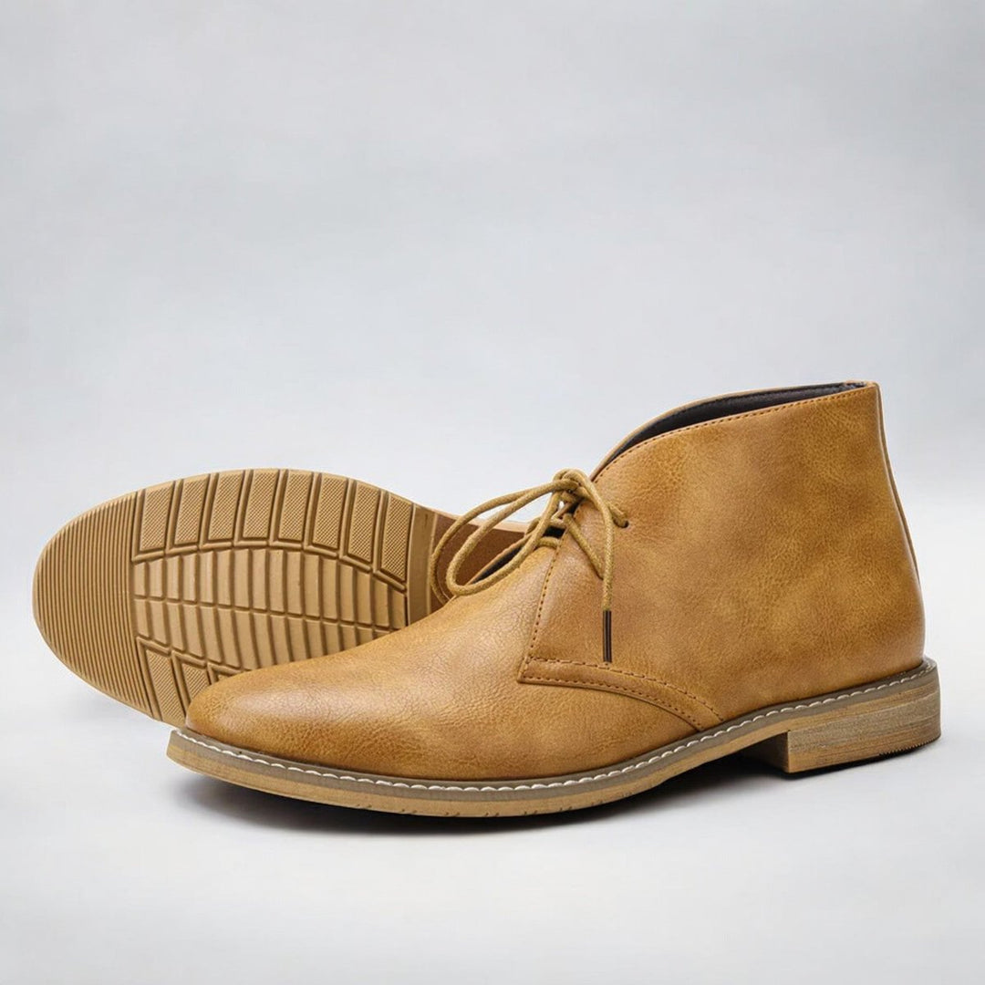 Men's Lace-Up Chukka Boots Faux Leather Ankle