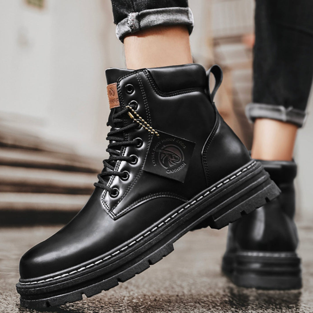 Men's Lace-Up Rugged Leather Hiking Boots