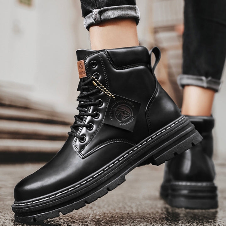 Men's Lace-Up Rugged Leather Hiking Boots