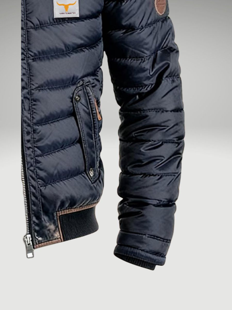Men's Quilted Jacket Insulated Puffer Bomber Stand Collar