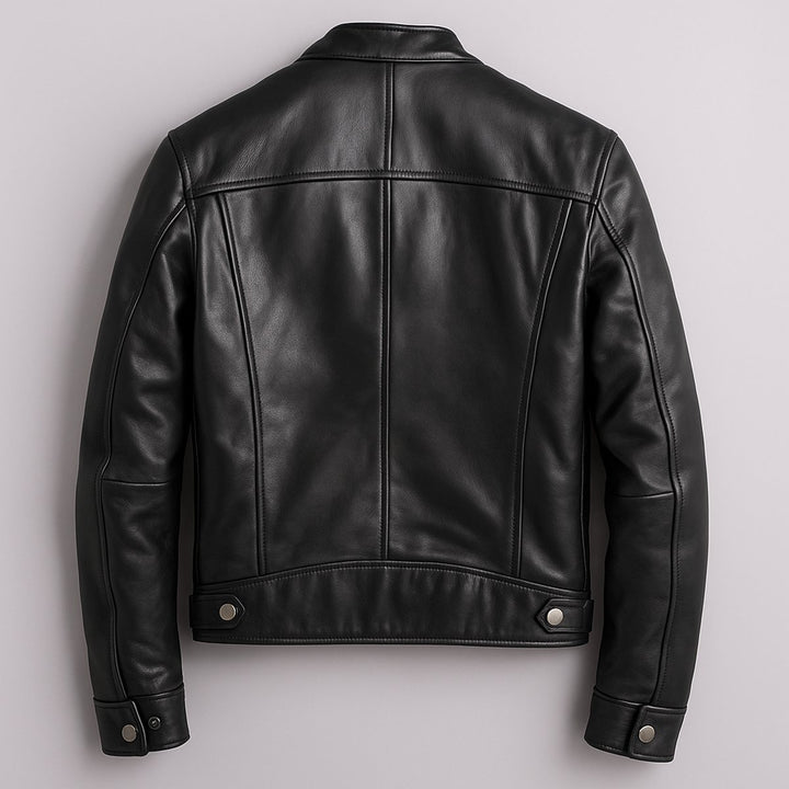 Men's Quilted Jacket Vintage Biker Leather Moto Zip-Up