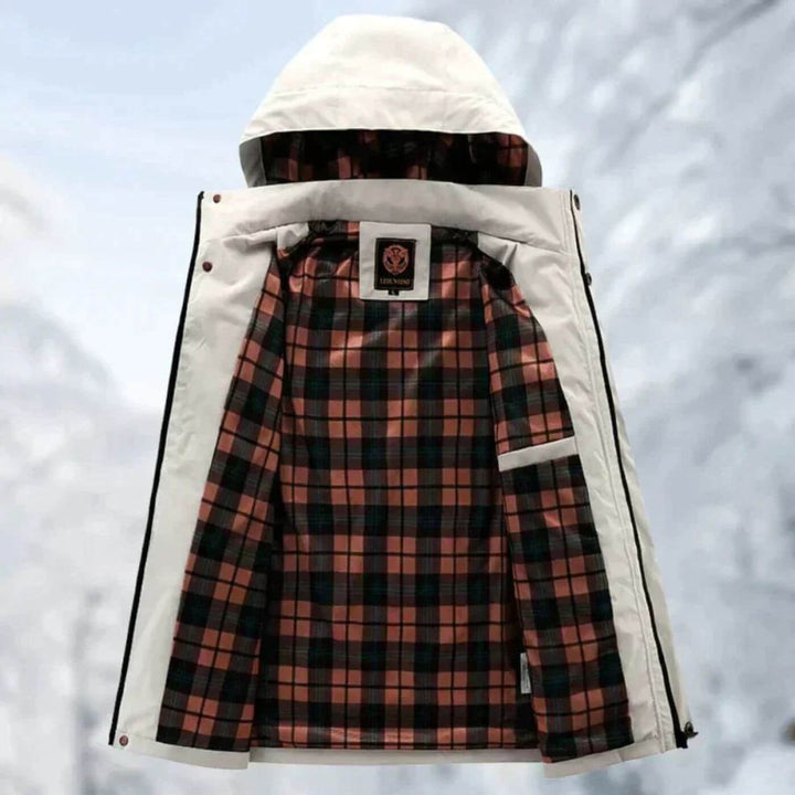 Men's Quilted Jacket Waterproof Hooded Windproof Outdoor Parka