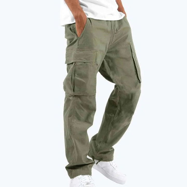 Men's Relaxed-Fit Multi-Pocket Cargo Pants - Dark Green