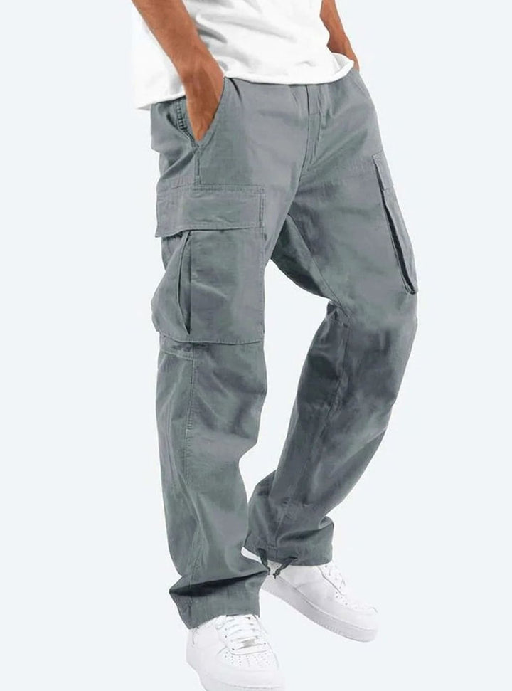 Men's Relaxed-Fit Multi-Pocket Cargo Pants - Grey