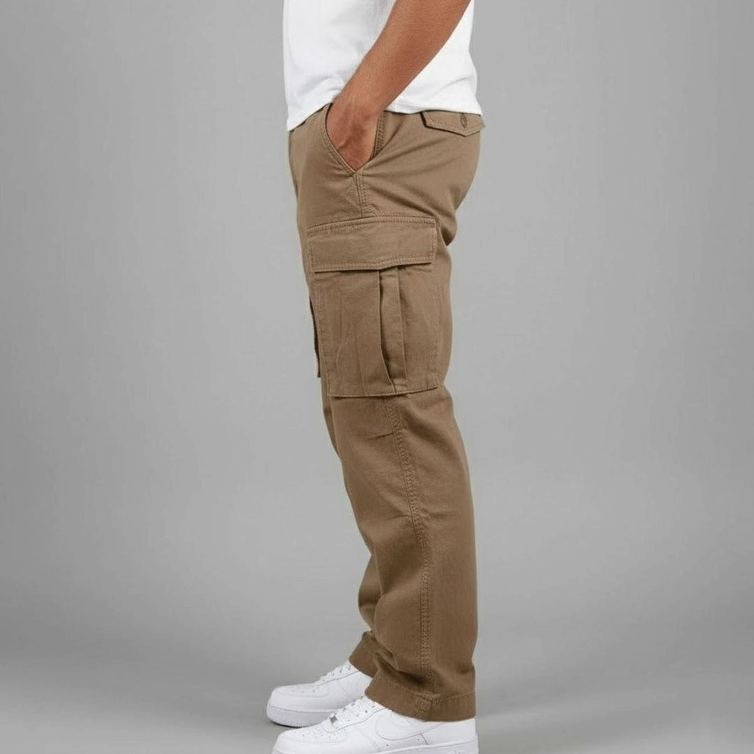 Men's Relaxed-Fit Multi-Pocket Cargo Pants Streetwear