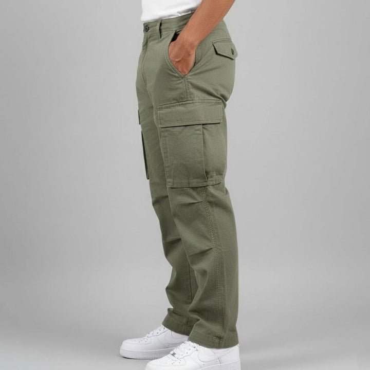 Men's Relaxed-Fit Multi-Pocket Cargo Pants Streetwear