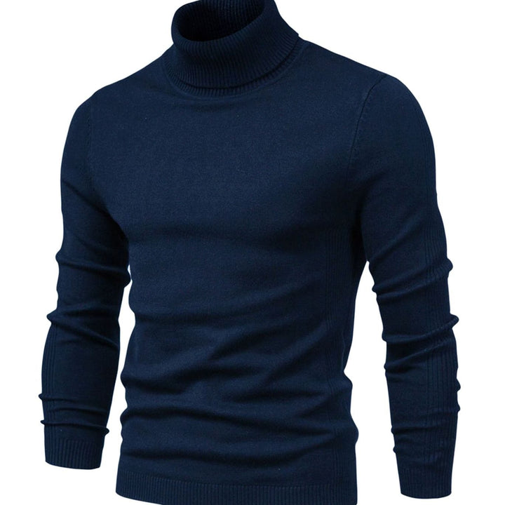 Men's Slim-Fit Turtleneck Knit Sweater Casual Pullover - Royal Blue