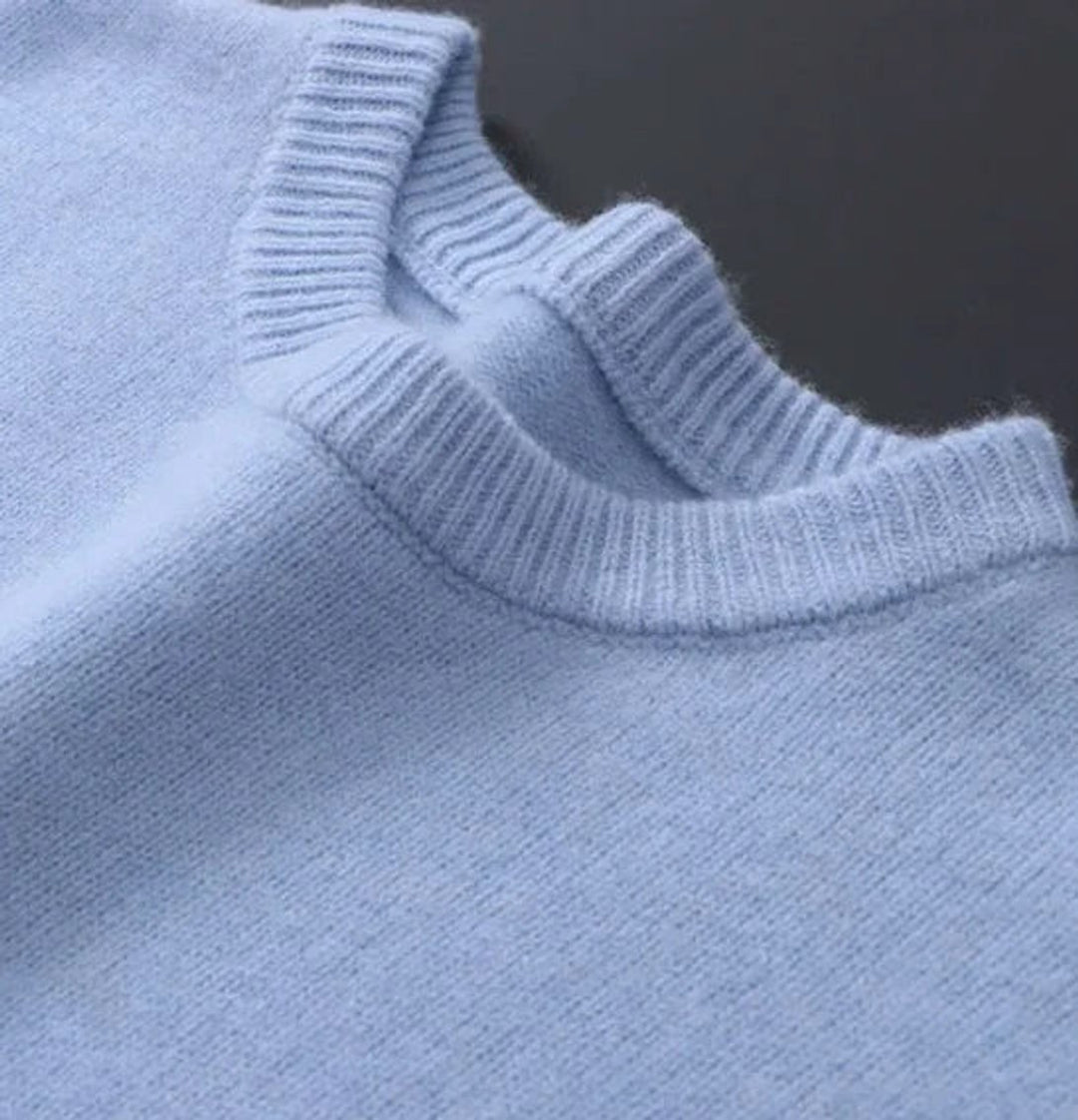 Men's Soft Mohair Knit Sweater Crew Neck Pullover