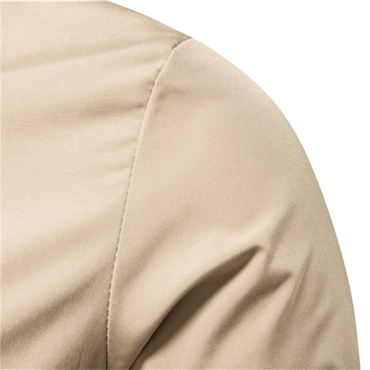 Men's Solid Colour Zip-Up Bomber Jacket Ribbed Collar Cuffs