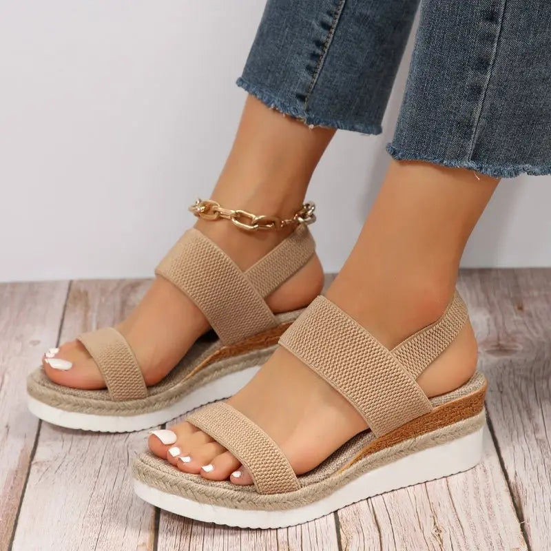 Brooklyn | Women Stretch Strap Platform Sandals Luvy Boutique