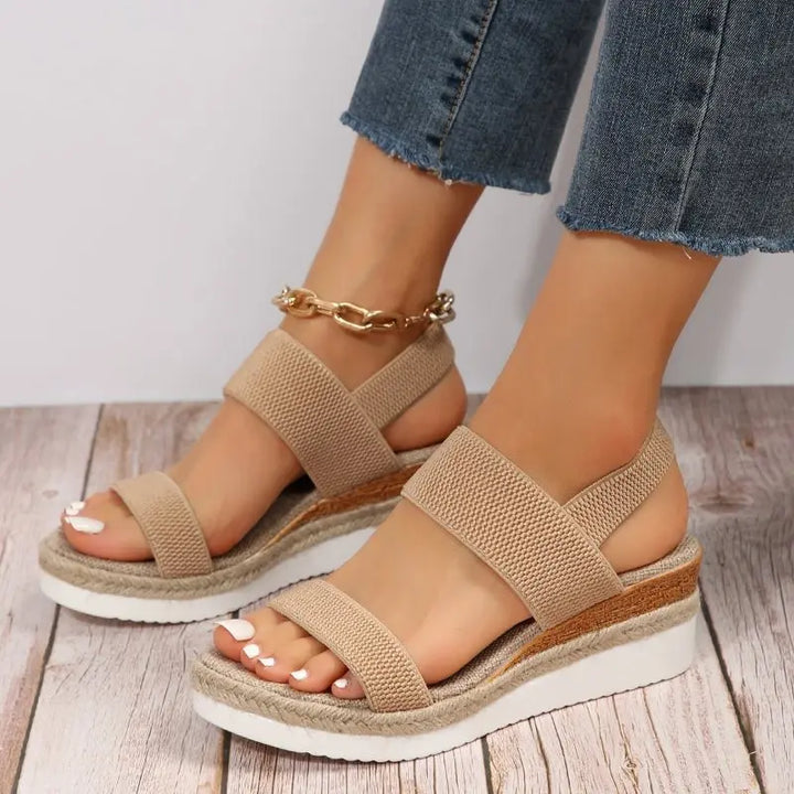 Brooklyn | Women Stretch Strap Platform Sandals Luvy Boutique